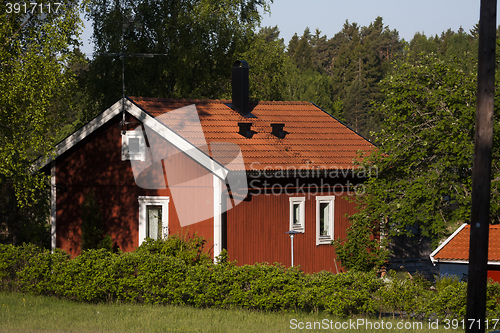 Image of red summer cottage