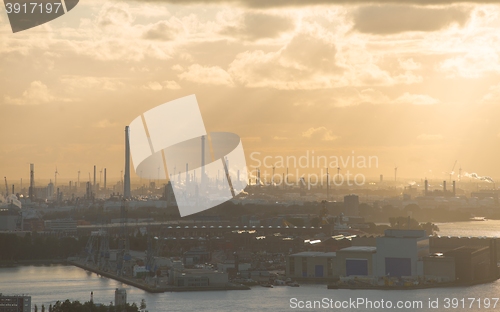 Image of Industrial zone at sunset