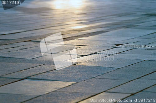 Image of Stone sidewalk closeup photo