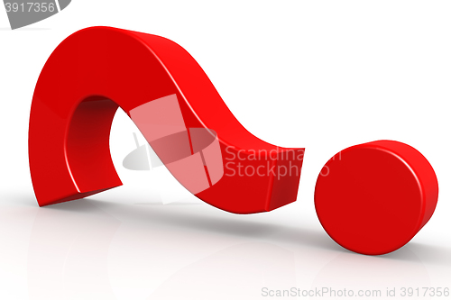 Image of Red question mark on isolate white background