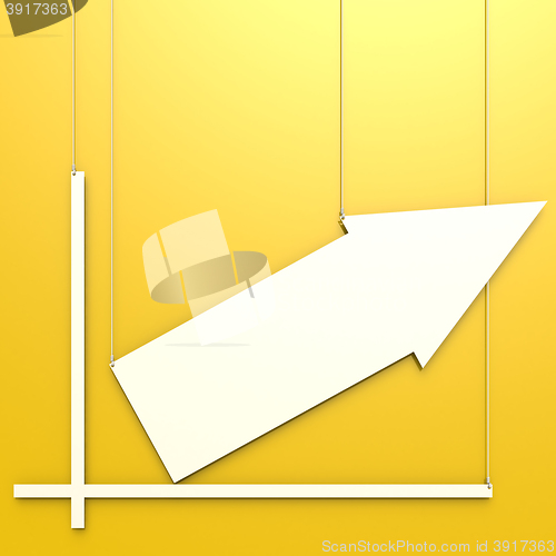 Image of Blank chart hang on yellow background