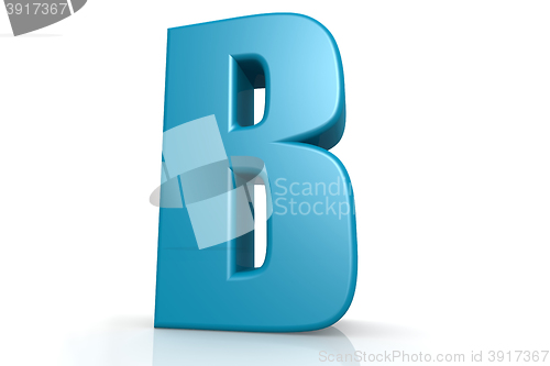 Image of Isolated blue B alphabet with white background