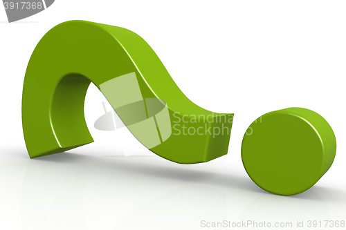 Image of Green question mark on isolate white background