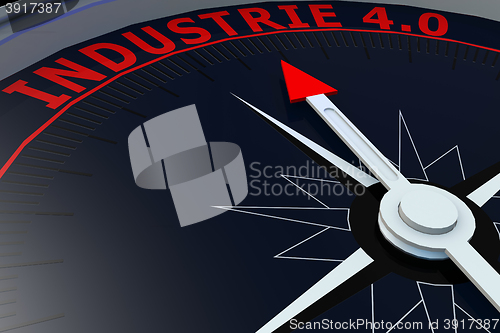Image of  Black compass with INDUSTRIE 4.0 word on it