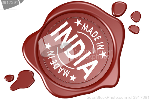 Image of Made in India label seal isolated