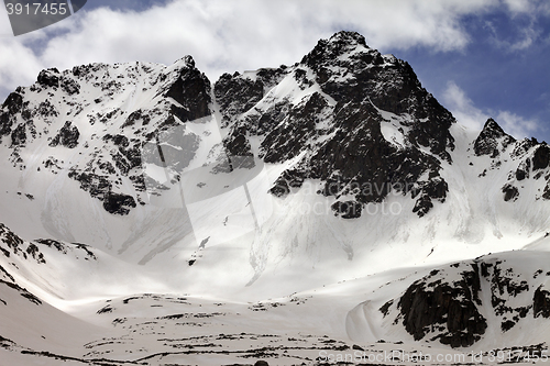 Image of Snowy rocks with traces from avalanches