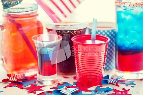 Image of drinks on american independence day party