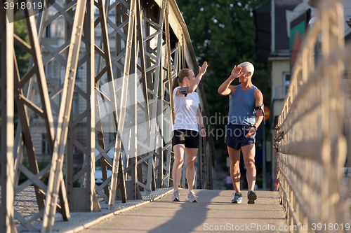 Image of couple congratulate and happy to finish