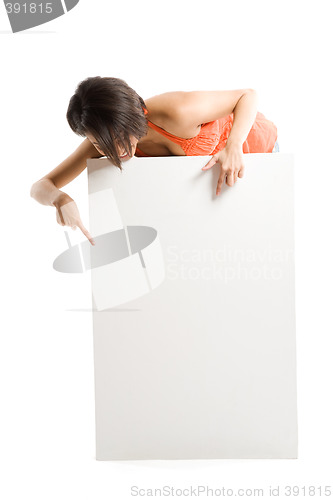 Image of Woman and billboard