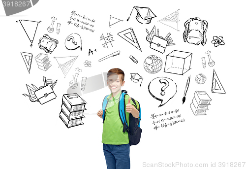 Image of happy student boy with school bag