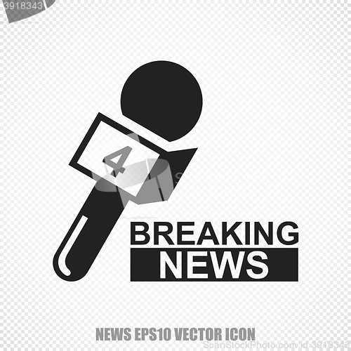 Image of News vector Breaking News And Microphone icon. Modern flat design.