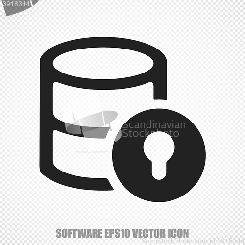 Image of Database vector Database With Lock icon. Modern flat design.