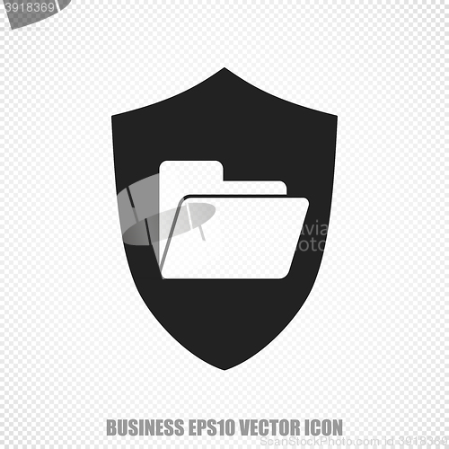 Image of Business vector Folder With Shield icon. Modern flat design.