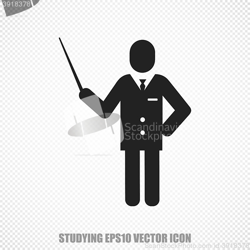 Image of Studying vector Teacher icon. Modern flat design.