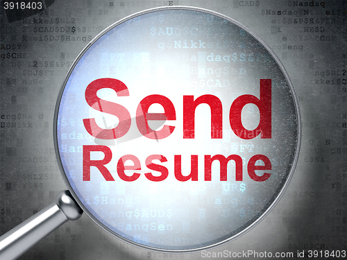 Image of Business concept: Send Resume with optical glass