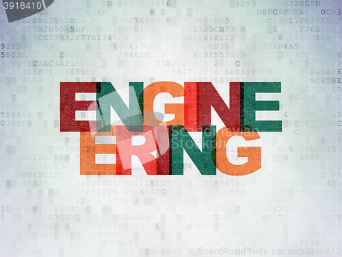 Image of Science concept: Engineering on Digital Data Paper background