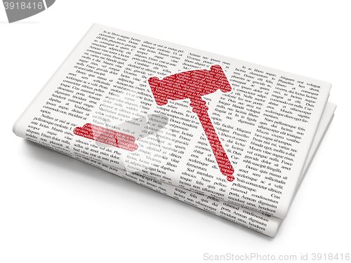 Image of Law concept: Gavel on Newspaper background