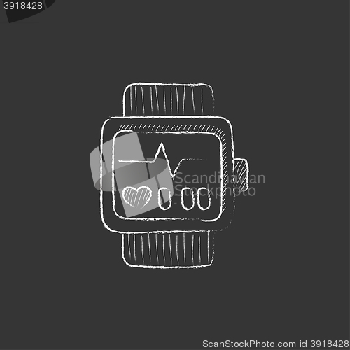 Image of Smartwatch. Drawn in chalk icon.