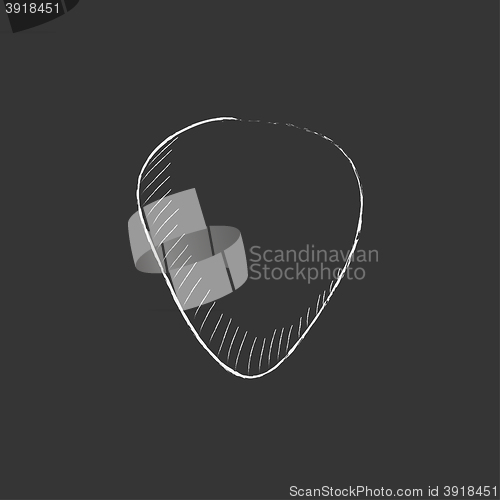 Image of Guitar pick. Drawn in chalk icon.