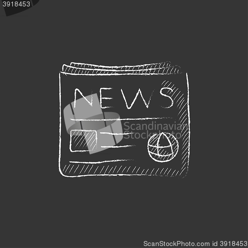 Image of Newspaper. Drawn in chalk icon.