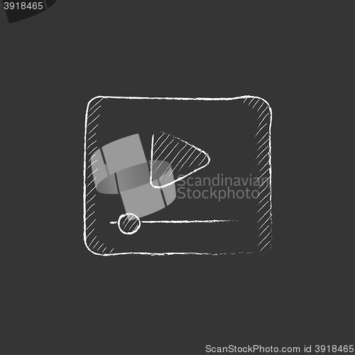 Image of Video player. Drawn in chalk icon.