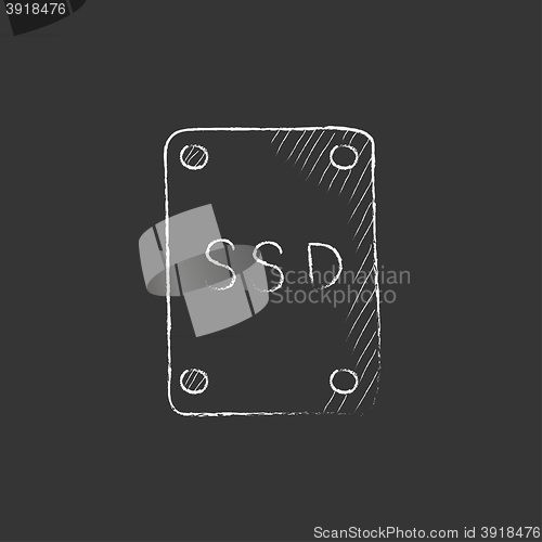 Image of Solid state drive. Drawn in chalk icon.