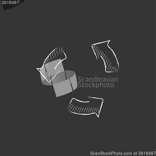 Image of Replay button. Drawn in chalk icon.