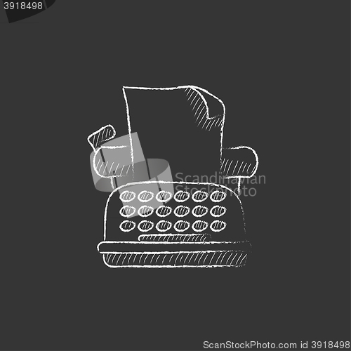Image of Typewriter. Drawn in chalk icon.