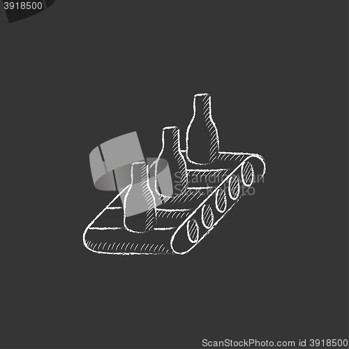 Image of Conveyor belt system. Drawn in chalk icon.