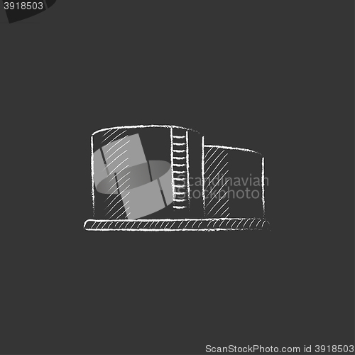 Image of Factory. Drawn in chalk icon.