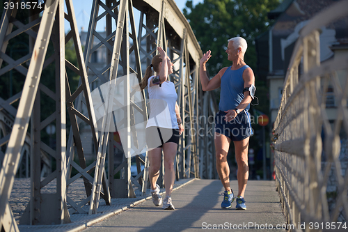 Image of congratulate and happy to finish morning workout