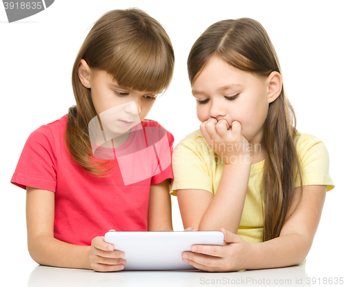 Image of Children are using tablet