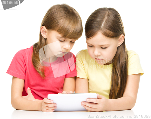 Image of Children are using tablet