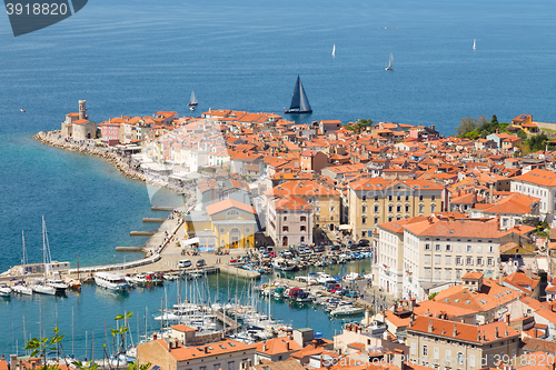 Image of Picturesque old town Piran, Slovenia.