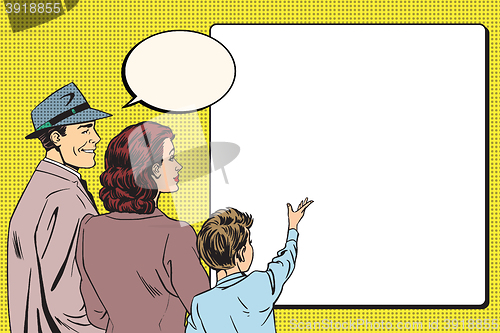 Image of Retro family and poster