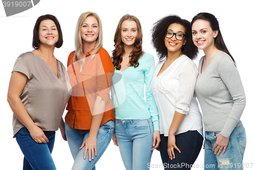 Image of group of happy different women in casual clothes