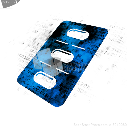 Image of Healthcare concept: Pills Blister on Digital background