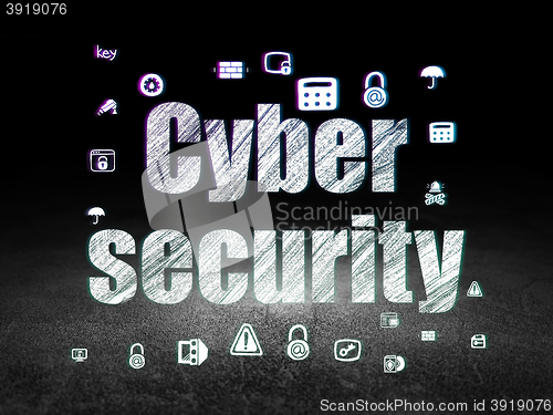 Image of Security concept: Cyber Security in grunge dark room