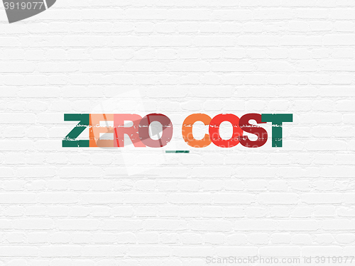 Image of Business concept: Zero cost on wall background