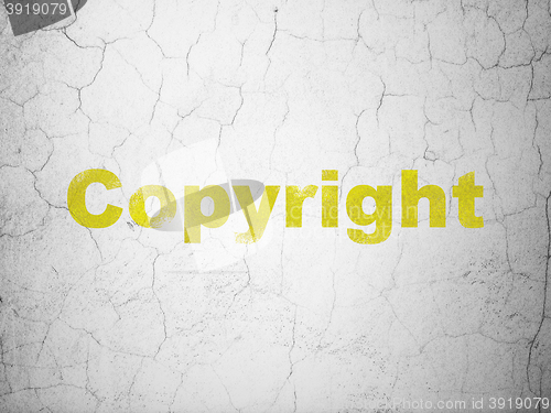 Image of Law concept: Copyright on wall background