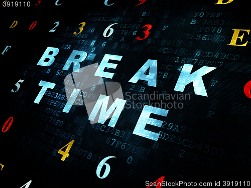 Image of Time concept: Break Time on Digital background