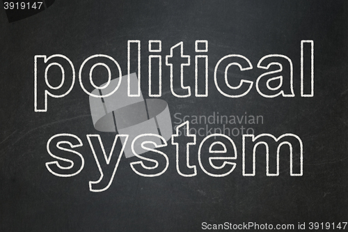 Image of Politics concept: Political System on chalkboard background