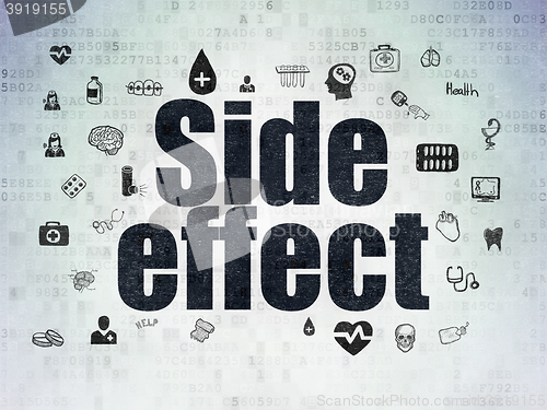 Image of Health concept: Side Effect on Digital Data Paper background