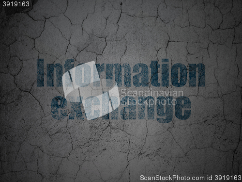 Image of Data concept: Information Exchange on grunge wall background