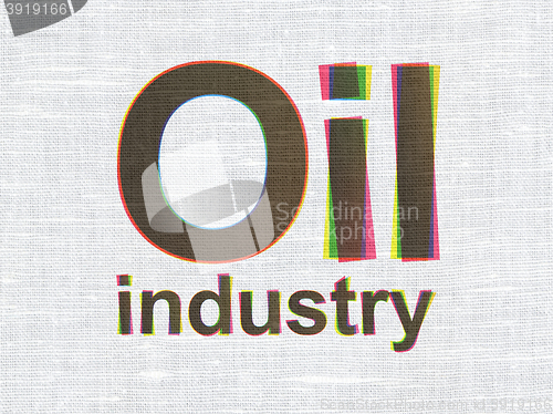 Image of Manufacuring concept: Oil Industry on fabric texture background