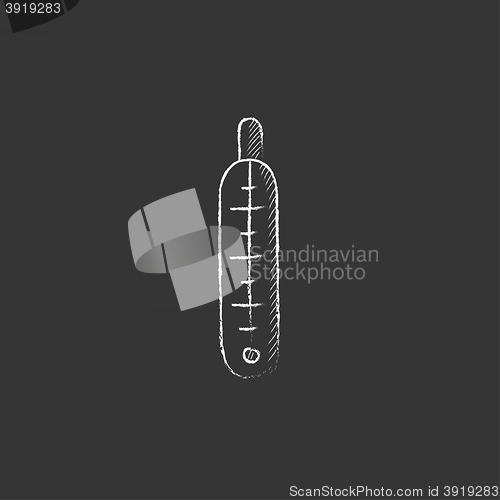 Image of Medical thermometer. Drawn in chalk icon.