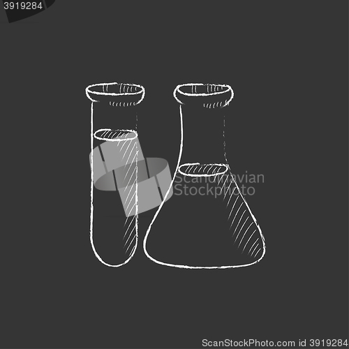 Image of Test tubes. Drawn in chalk icon.