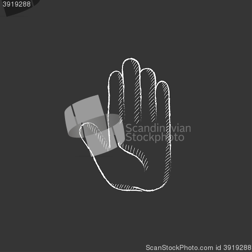 Image of Medical glove. Drawn in chalk icon.