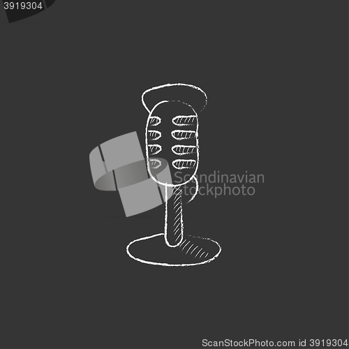 Image of Retro microphone. Drawn in chalk icon.