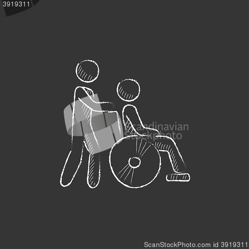 Image of Nursing care. Drawn in chalk icon.